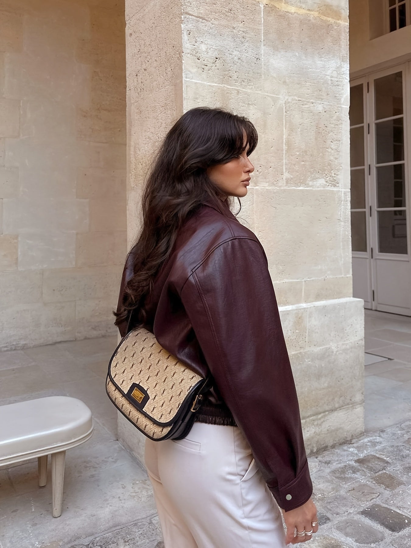 Women'S Elegant Jacket - Brown, Long Sleeve, Lapel Collar, Regular Fit, Versatile Casual Outerwear for Spring &amp; Fall, Casual Spring Jacket | Elegant Casualwear | Structured Design