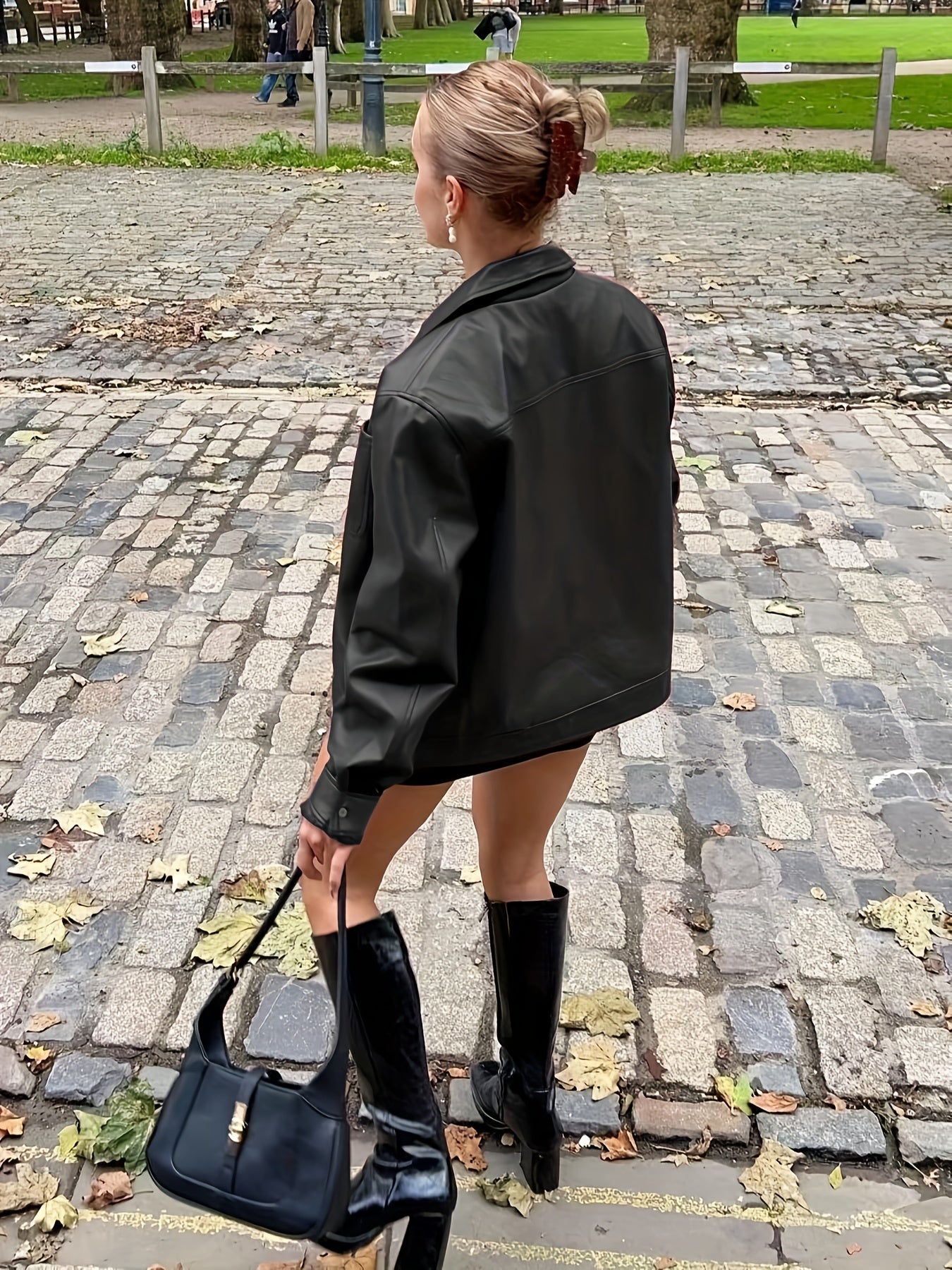 SQ25032601 Directional Style 2025 Spring New Casual Elegant Women's Wine Red Drawstring Long Sleeve Zip-Up Jacket Simple Commuter PU Leather Coat Windproof High Quality