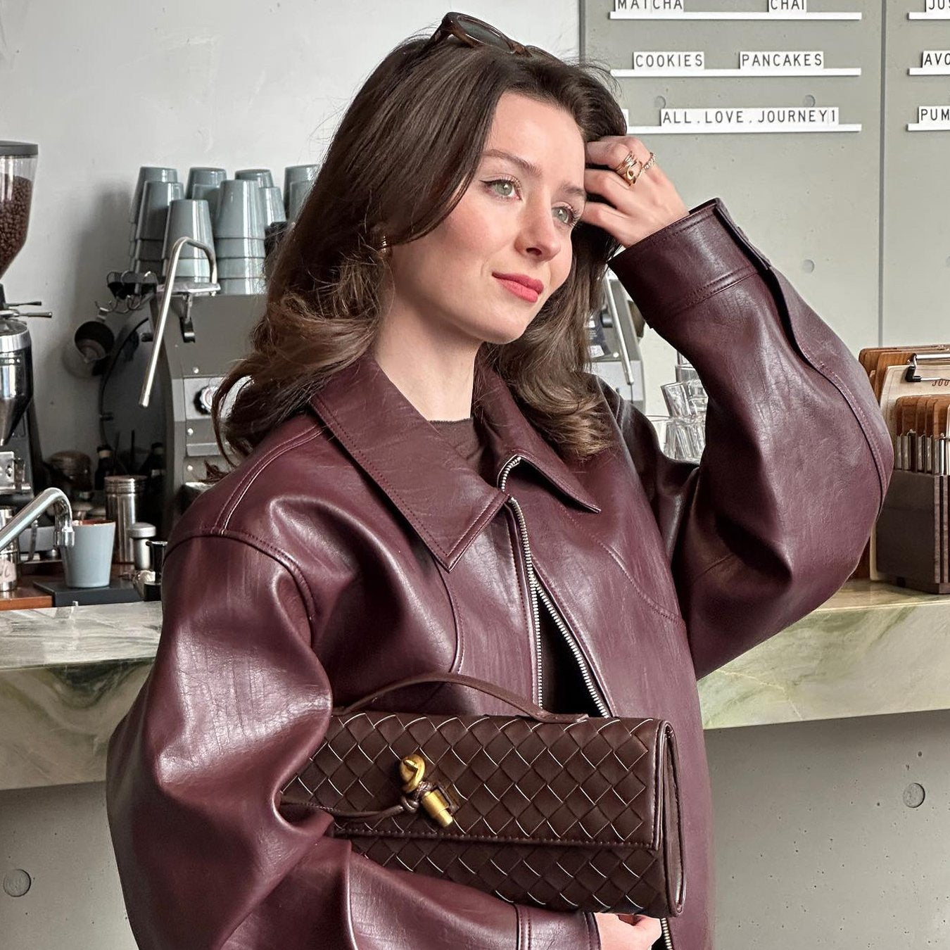Women'S Elegant Jacket - Brown, Long Sleeve, Lapel Collar, Regular Fit, Versatile Casual Outerwear for Spring &amp; Fall, Casual Spring Jacket | Elegant Casualwear | Structured Design