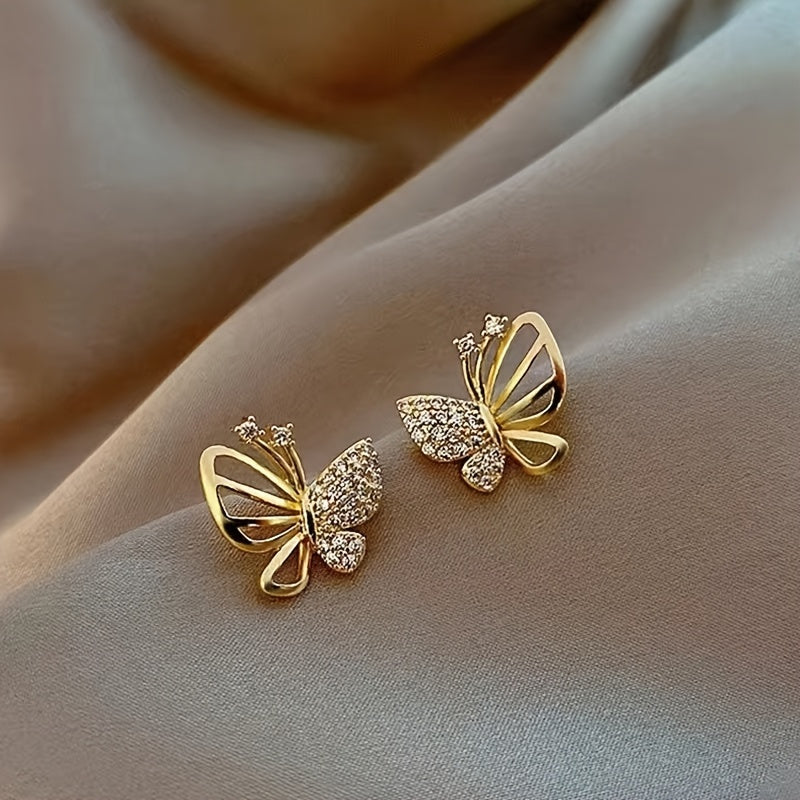 Gold Butterfly StudsChic Everyday EarringsMinimalist Golden Studs