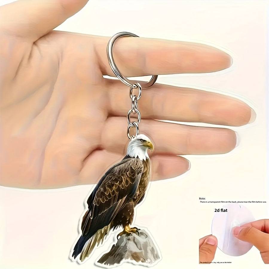 Acrylic Eagle KeychainEagle Bag CharmCar Eagle OrnamentEagle Key HolderHome Eagle Decor