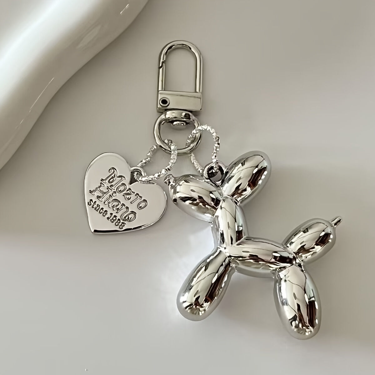 Puppy Heart KeychainsCharming Alloy KeychainsCute Bag CharmsCar Heart KeychainsPlayful Puppy Keychains
