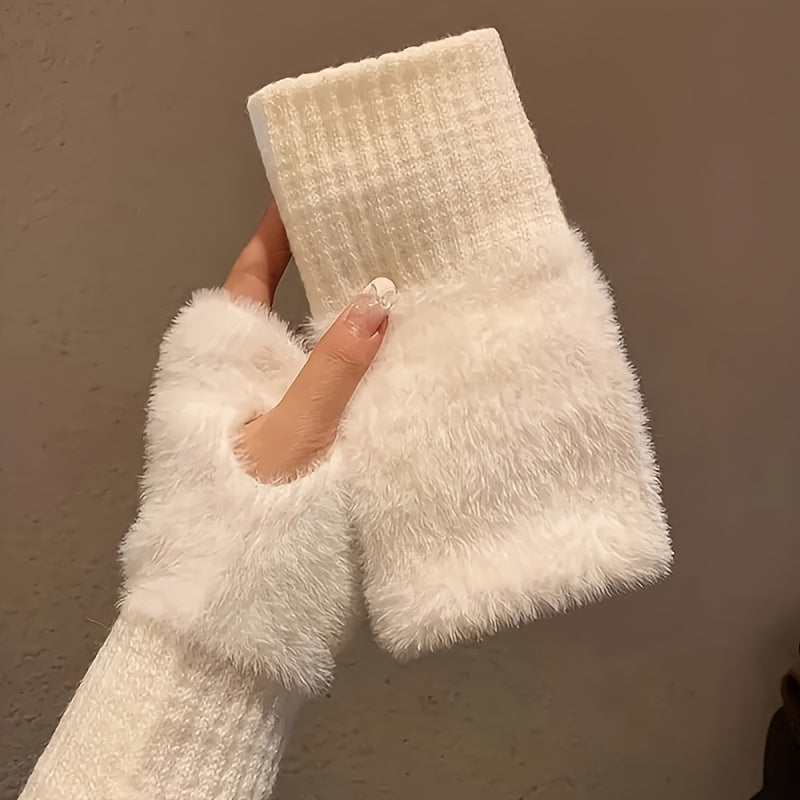 White Cozy Gloves